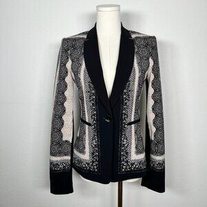 BCBG Max Azria Brayden Slim-Fit Lace Print Blazer - Size XXS